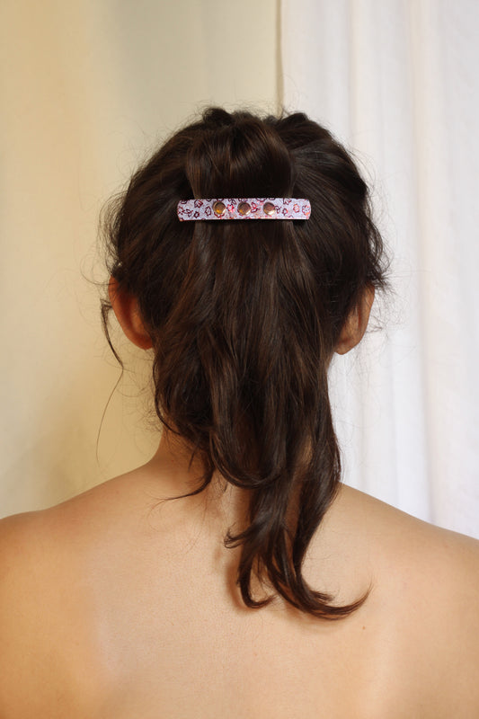 La Barrette Attachante - Fleurs Rouge