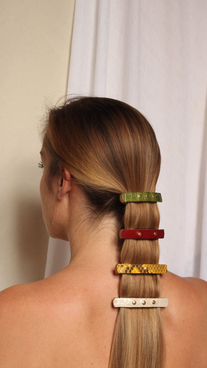Atelier Créatif Maroquinerie - Personnalisation Barrette à Cheveux Cuir