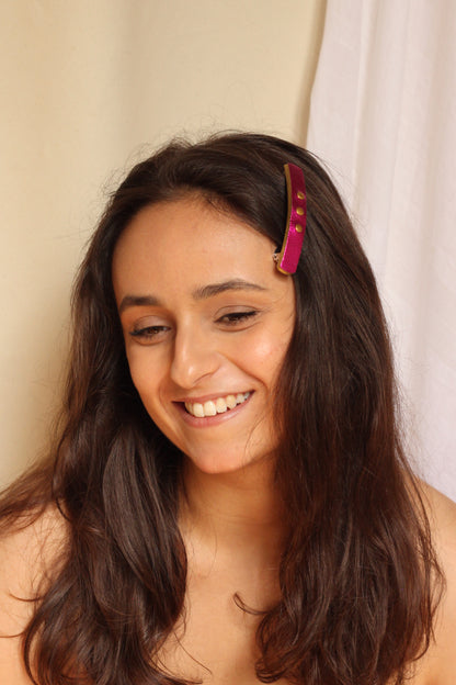 Atelier Créatif Maroquinerie - Personnalisation Barrette à Cheveux Cuir